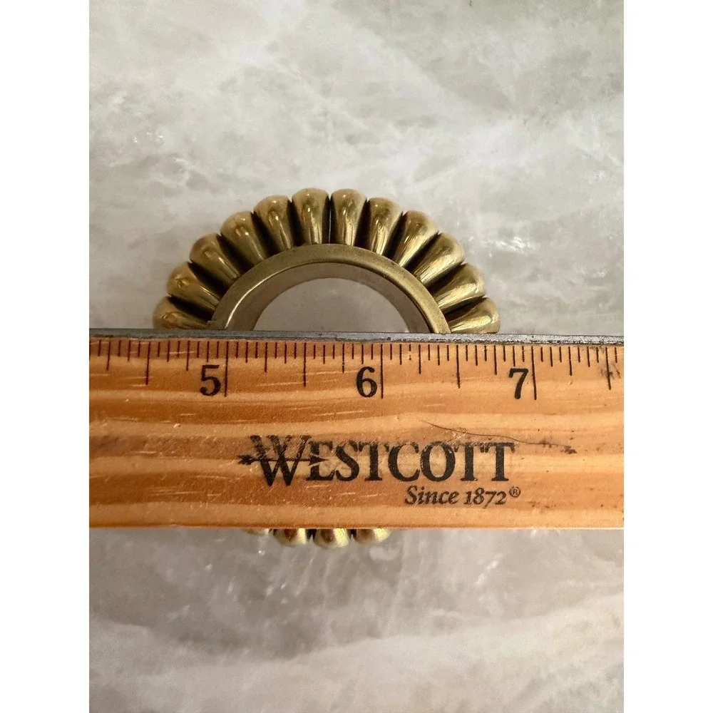 Brass Napkin Rings Set of 6 Gold Ribbed Melon‎ Pumpkin shape